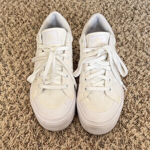 Adidas Cream Lace-Up Bravada Sneakers